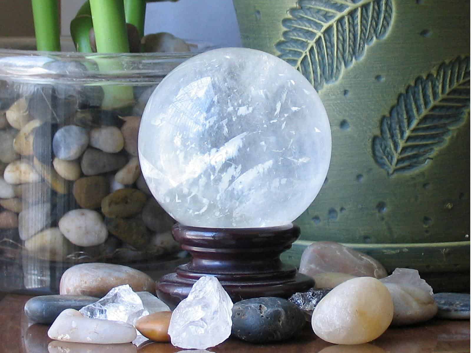 Decorative Stones and Minerals on Table